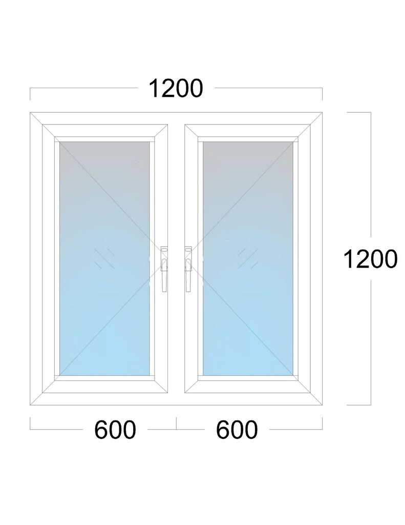 Window: OO/OO: Width 1200 x Height 1200 mm