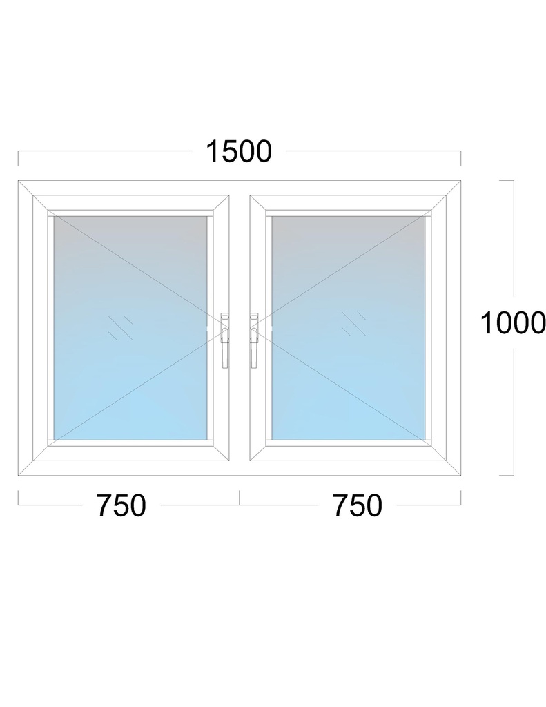 Window: OO/OO: Width 1500 x Height 1000 mm
