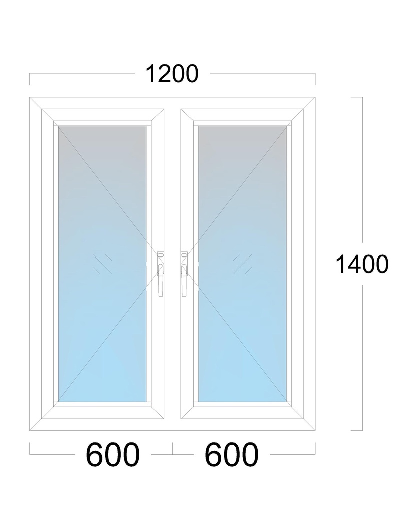 Window: OO/OO: Width 1200 x Height 1400 mm