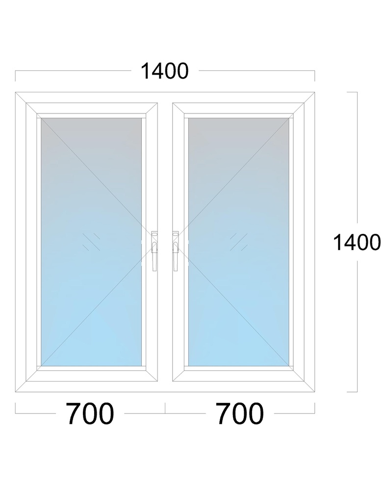 Window: OO/OO: Width 1400 x Height 1400 mm
