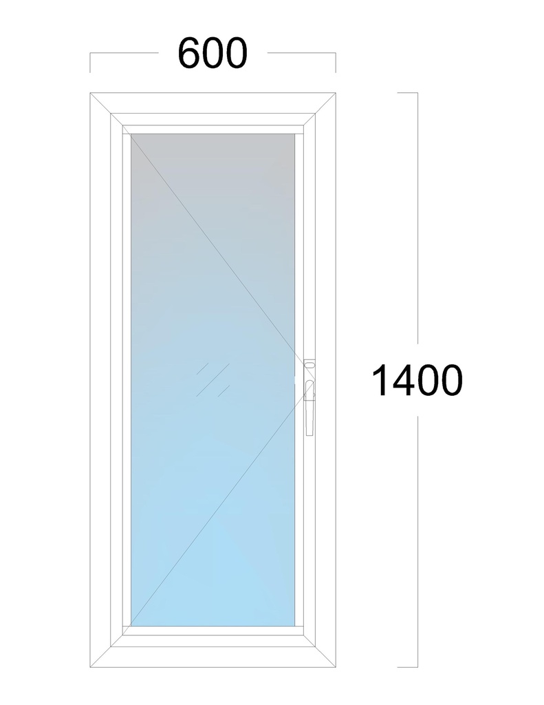 Window: OO(L): Width 600 x Height 1400 mm