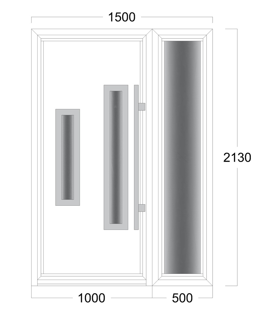 Wood Color Front Door: Width 1500 x Height 2130 mm 