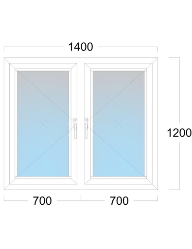 [EH-W.007] Window: OO/OO: Width 1400 x Height 1200 mm