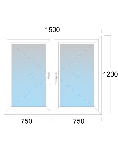 [EH-W.016] Window: OO/OO: Width 1500 x Height 1200 mm
