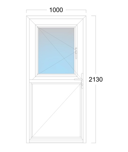 [EH-D.004R] Dutch Door: Width 1000 x Height 2130 mm