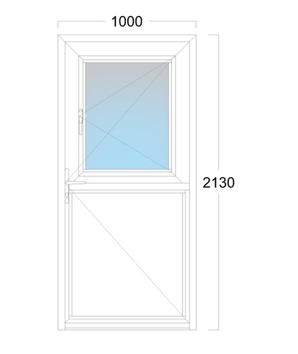 [EH-D.004L] Dutch Door: Width 1000 x Height 2130 mm