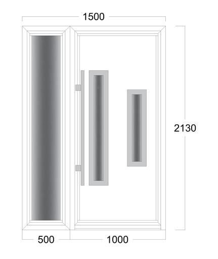 [EH-D.007R] Front Door: Width 1500 x Height 2130 mm