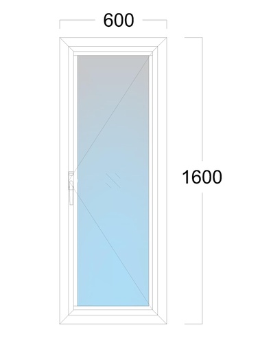 [EH-W.010R] Window: OO (R): Width 600 x Height 1600 mm