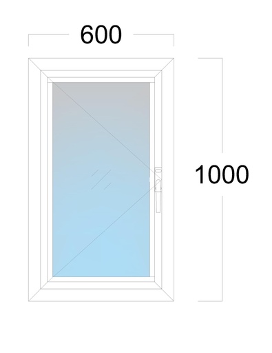 [EH-W.019L] Window: OO (L): Width 600 x Height 1000 mm