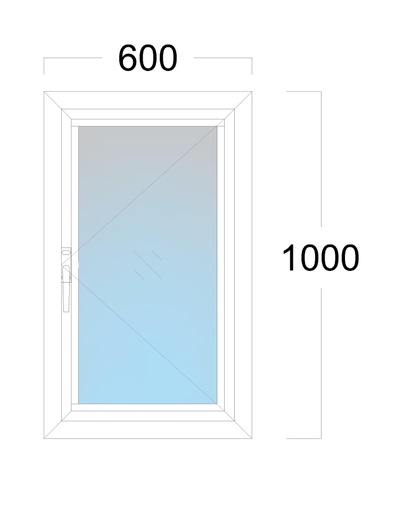 [EH-W.019R] Window: OO (R): Width 600 x Height 1000 mm