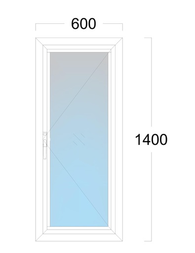 [EH-W.026R] Window: OO (R): Width 600 x Height 1400 mm