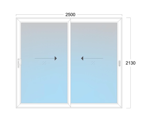 [EH-D.005] Sliding Door: Width 2500 x Height 2130 mm