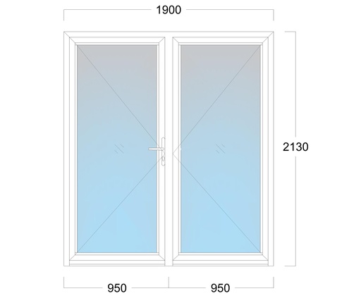 [EH-D.002R] Double Door: Width 1900 x Height 2130 mm