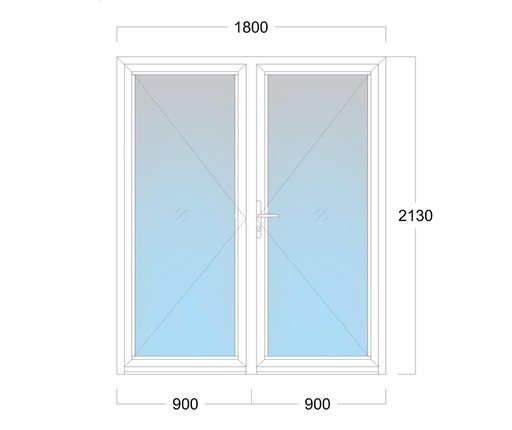 [EH-D.003R] Double Door: Width 1800 x Height 2130 mm