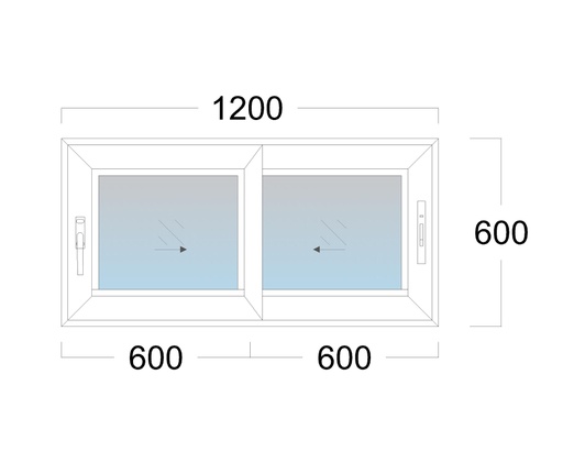 [EH-SL.00A2] SL Window: Width 1200 x Height 600 mm