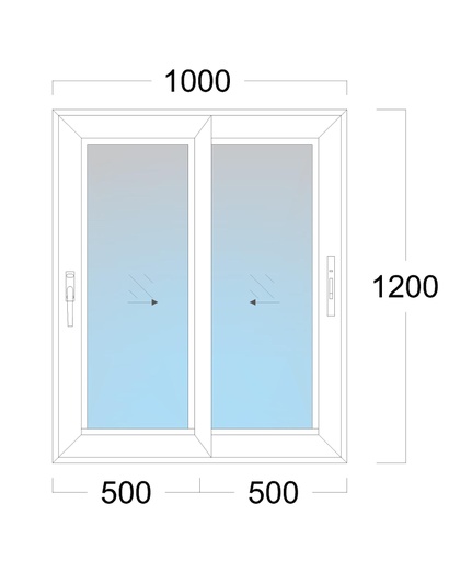 [EH-SL.00C1] SL Window: Width 1000 x Height 1200 mm