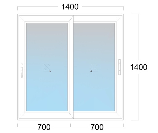 [EH-SL.00D3] SL Window: Width 1400 x Height 1400 mm